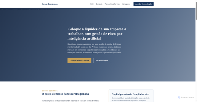 Security scan screenshot of https://www.coroainvestenca-ai.com/