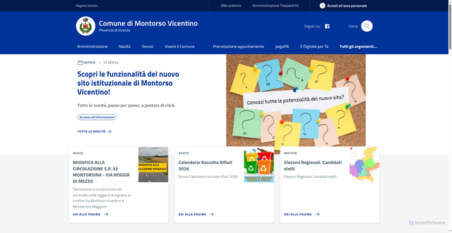 Security scan screenshot of https://www.comune.montorsovicentino.vi.it/