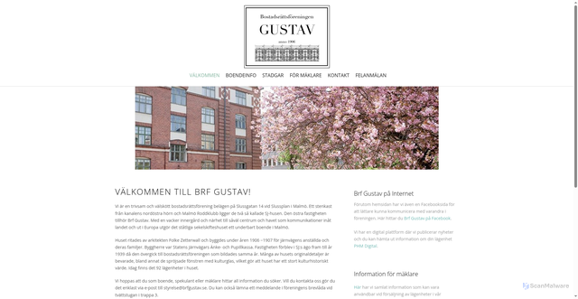 Security scan screenshot of https://brfgustav.se