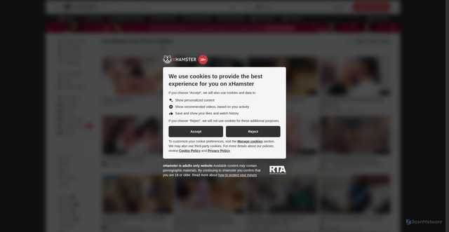 Security scan screenshot of https://en.xhamster.com