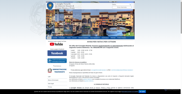 Security scan screenshot of https://www.consiglionotarilefirenze.it
