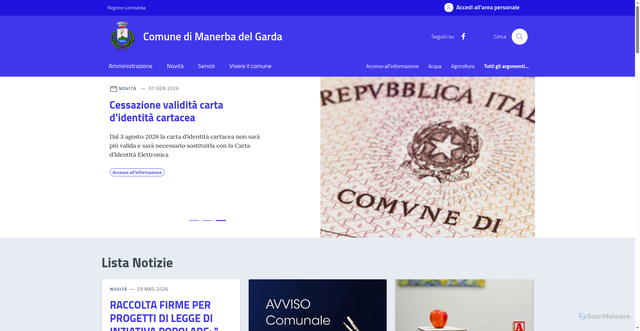 Security scan screenshot of https://www.comune.manerbadelgarda.bs.it