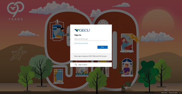 Security scan screenshot of https://gecu0-my.sharepoint.com