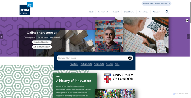 Security scan screenshot of https://www.brunel.ac.uk/