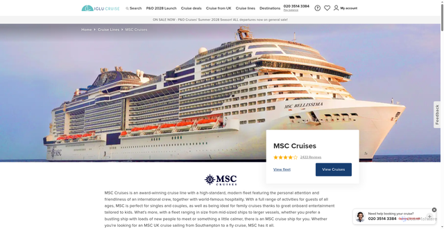Security scan screenshot of https://www.iglucruise.com/msc-cruises