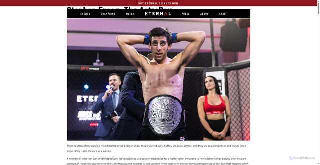 Security scan screenshot of https://eternalmma.com/tag/stephen-erceg/