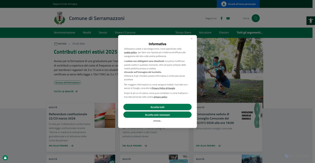 Security scan screenshot of https://www.comune.serramazzoni.mo.it/