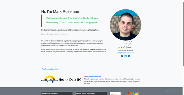 Security scan screenshot of https://markroseman.com