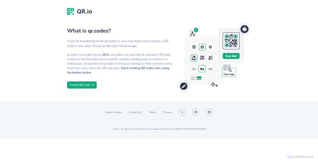 Security scan screenshot of https://qr.codes