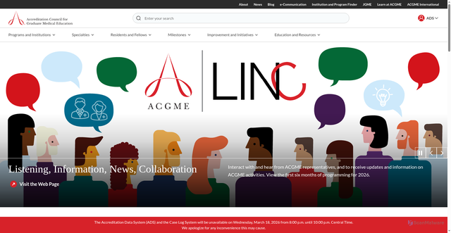 Security scan screenshot of https://www.acgme.org