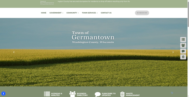 Security scan screenshot of https://towngermantownwashco.gov/