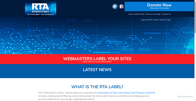 Security scan screenshot of https://www.rtalabel.org