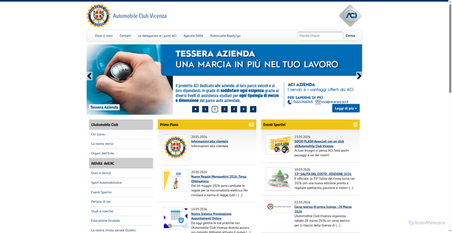 Security scan screenshot of https://www.vicenza.aci.it