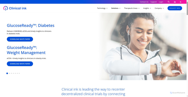 Security scan screenshot of https://clinicalink.com