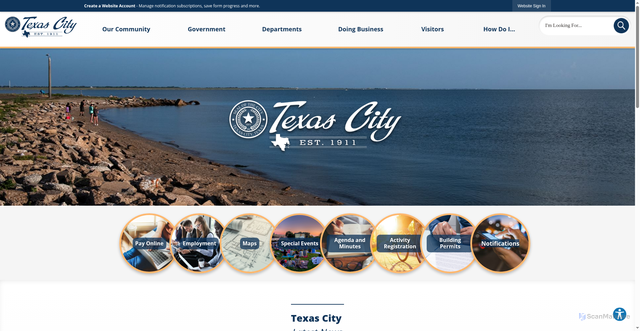 Security scan screenshot of https://texascitytx.gov/