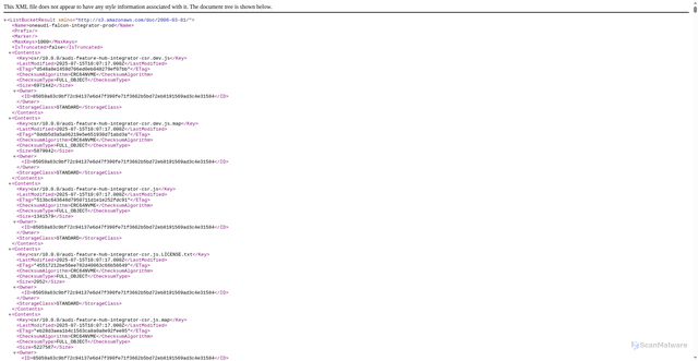 Security scan screenshot of https://oneaudi-falcon-integrator.prod.renderer.one.audi
