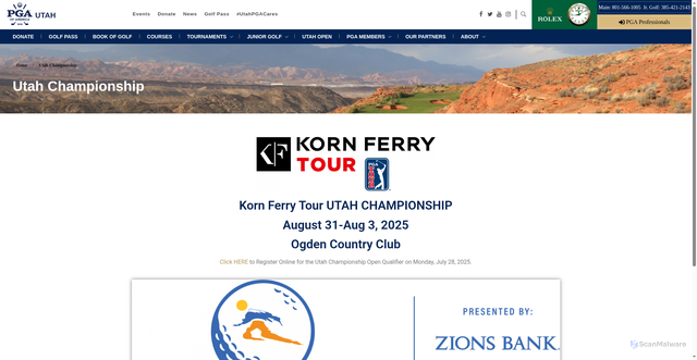 Security scan screenshot of https://utahpga.com/utah-championship/