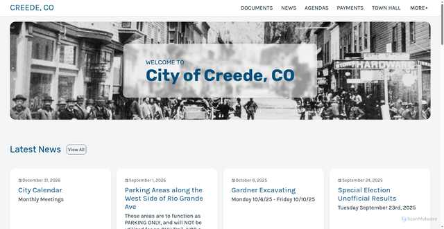 Security scan screenshot of https://cityofcreede.gov/
