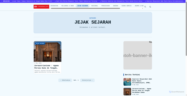 Security scan screenshot of https://webberita.pages.dev/category/jejak-sejarah