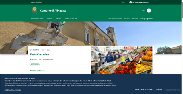 Security scan screenshot of https://www.comune.albizzate.va.it/