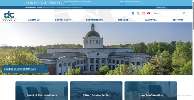 Security scan screenshot of https://douglascountyga.gov/