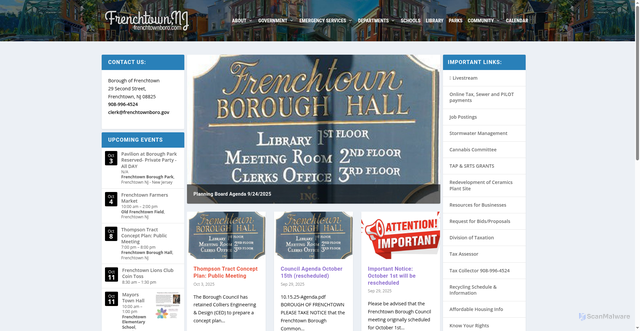 Security scan screenshot of https://frenchtownboro.com/