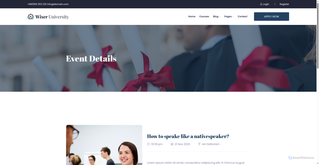 Security scan screenshot of http://toxicsnake-wifes.com/event_details.html