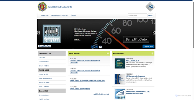 Security scan screenshot of https://caltanissetta.aci.it/