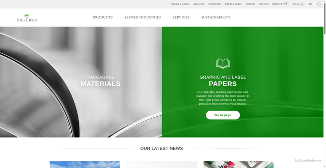 Security scan screenshot of https://Billerud.com