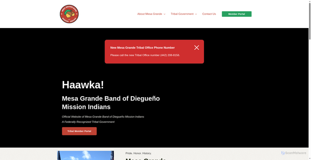 Security scan screenshot of https://www.mesagrandeband-nsn.gov/