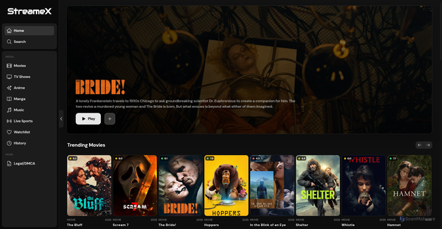 Security scan screenshot of https://www.streamex.net/