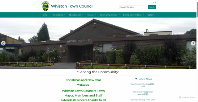 Security scan screenshot of https://www.whiston-tc.gov.uk/