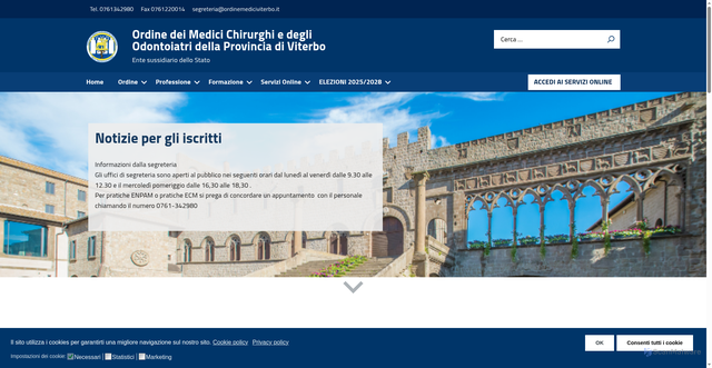 Security scan screenshot of https://www.ordinemediciviterbo.it/