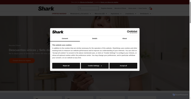 Security scan screenshot of https://sharkclean.es/