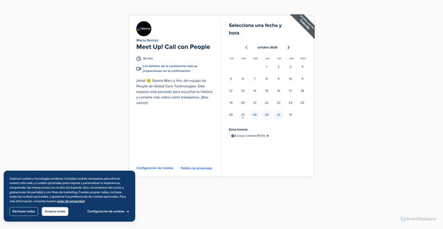 Security scan screenshot of https://calendly.com/mroman-gctechs/30min