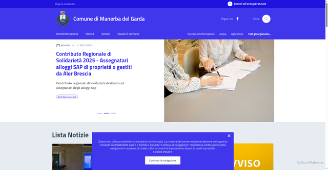 Security scan screenshot of https://comune.manerbadelgarda.bs.it/