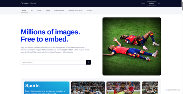 Security scan screenshot of https://images.smartframe.io