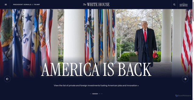 Security scan screenshot of https://www.whitehouse.gov/