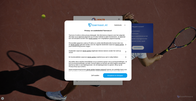 Security scan screenshot of https://mijnknltb.toernooi.nl