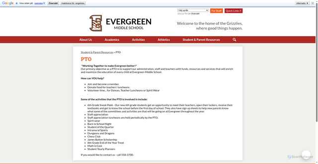 Security scan screenshot of https://ems.cvsd.org/apps/pages/index.jsp?uREC_ID=1235701&type=d&pREC_ID=1466188