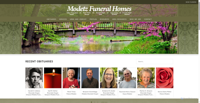 Security scan screenshot of https://www.modetzfuneralhomes.com/