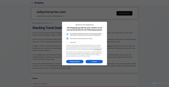 Security scan screenshot of https://tallyenterprise.com