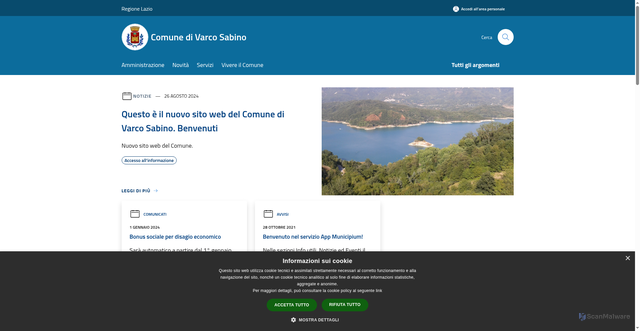Security scan screenshot of https://www.comune.varcosabino.ri.it