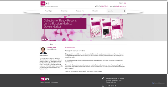 Security scan screenshot of https://md-pro.ru