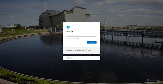 Security scan screenshot of https://thameswater.sharepoint.com