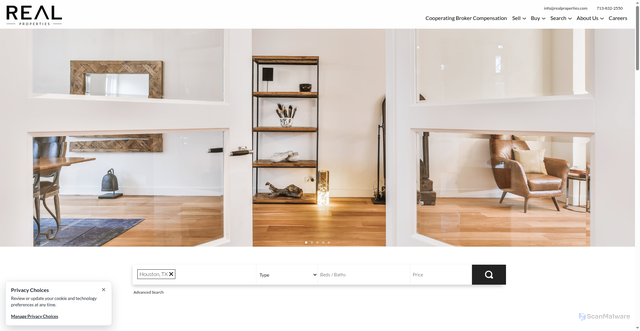 Security scan screenshot of https://www.realproperties.com/