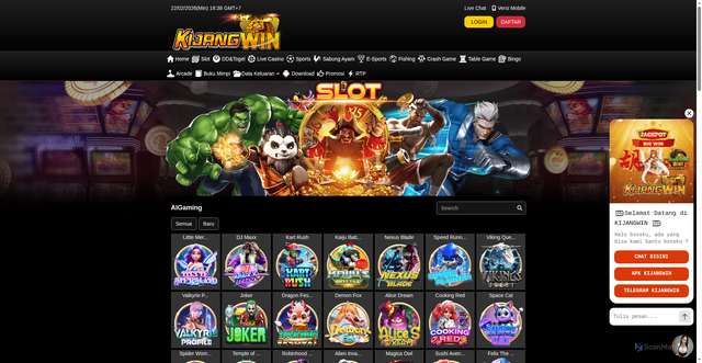 Security scan screenshot of https://stealthkijangwin.click/desktop/game/slot/aigaming