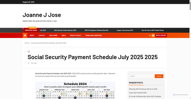 Security scan screenshot of https://joannejjosed.pages.dev/sfvjk-social-security-payment-schedule-july-2025-2025-sptny/