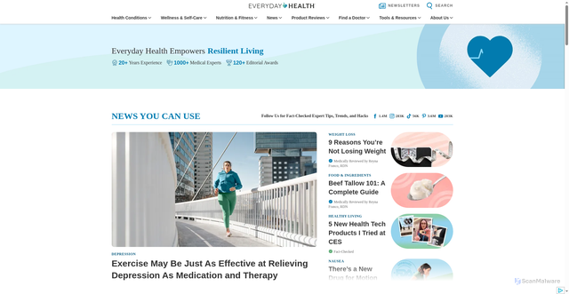 Security scan screenshot of https://everydayhealth.com