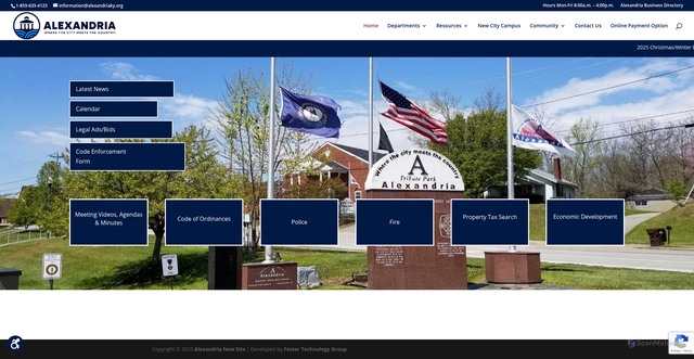 Security scan screenshot of https://alexandriaky.gov/